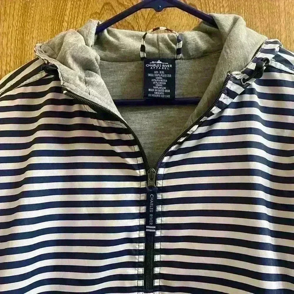 Charles River Apparel Women’s Size XXL Chatham Anorak Striped Navy White Jacket - Picture 7 of 14